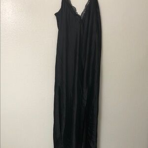 Elegant Black Lace-Trimmed Dress